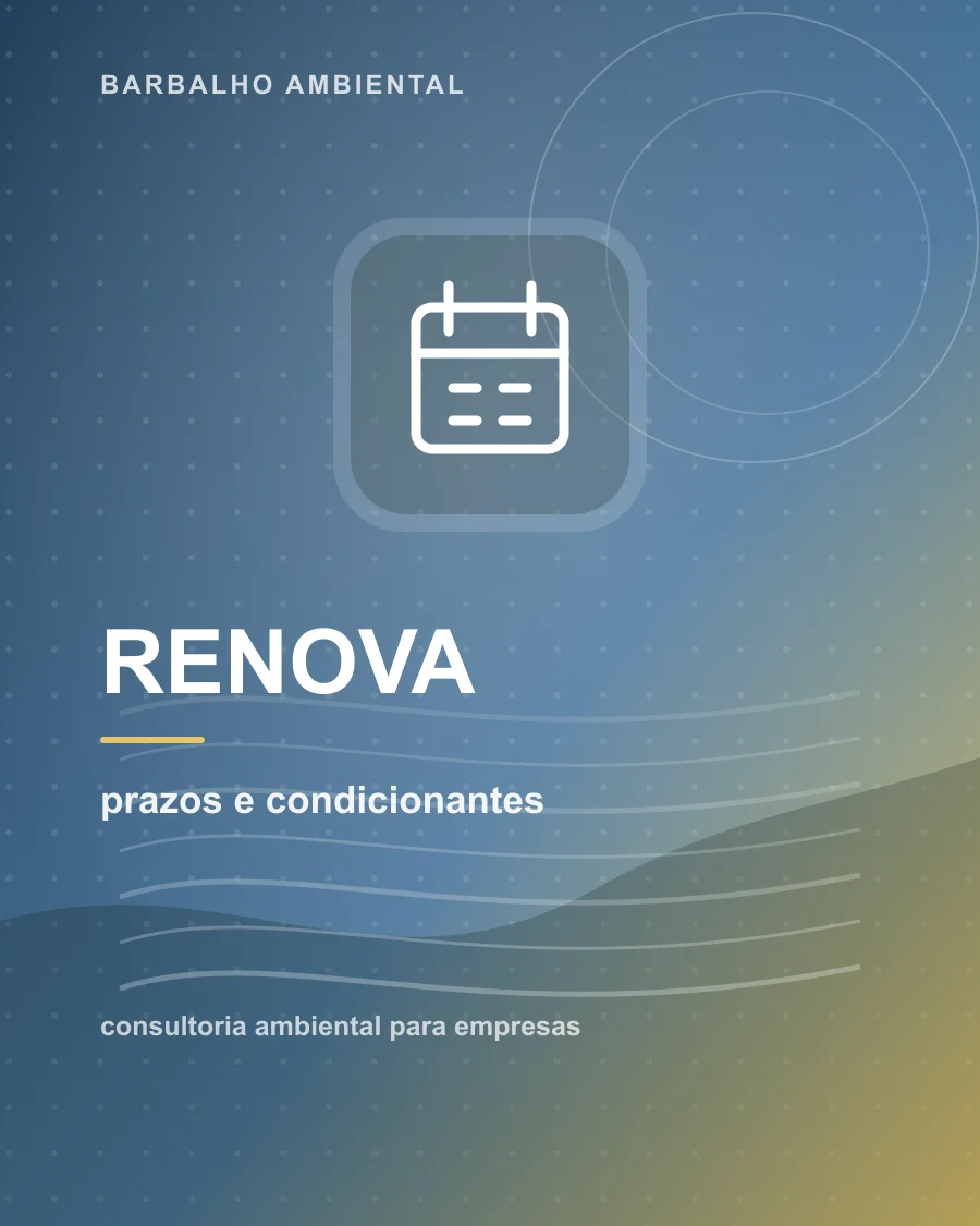 Calendário de renovação de licença ambiental